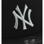 NY Yankees Cracked Flat Visor Snapback Black & Silver - 47 Brand