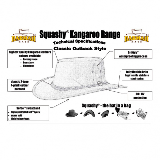 Leather kangaroo hat - STONY ROO