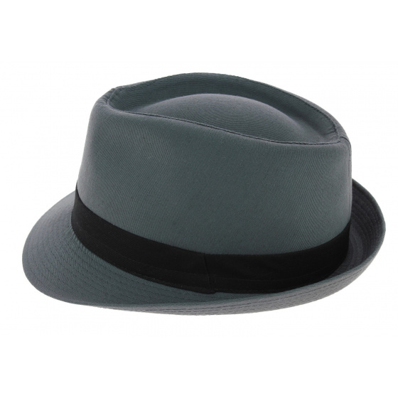 Corleone Cotton Blue-Gray Trilby Hat - Traclet