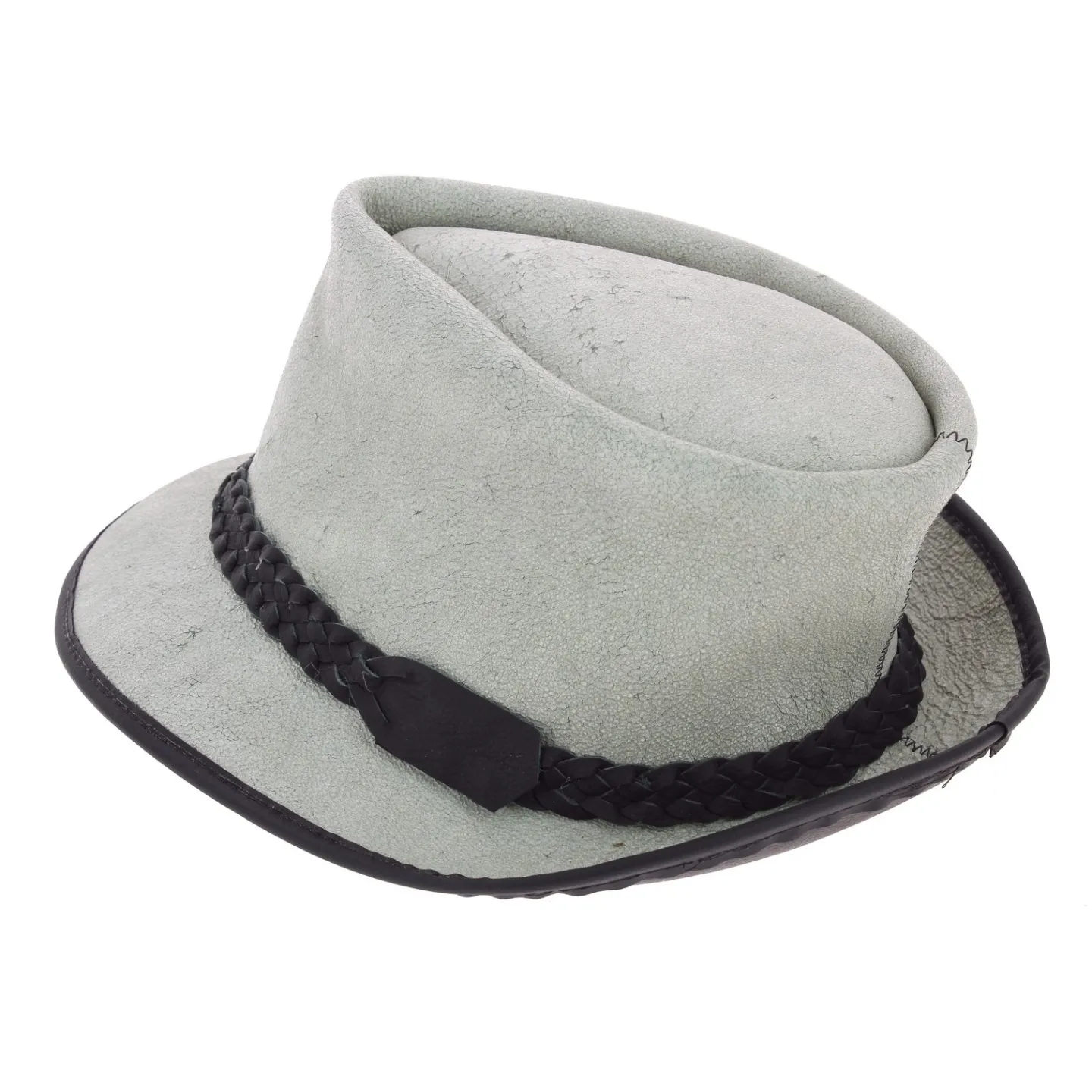 Chapeau Trilby Fitzroy Cuir Gris - Traclet Reference : 6827 | Chapellerie Traclet