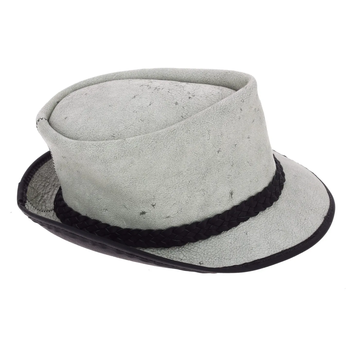 Chapeau Trilby Fitzroy Cuir Gris - Traclet Reference : 6827 | Chapellerie Traclet