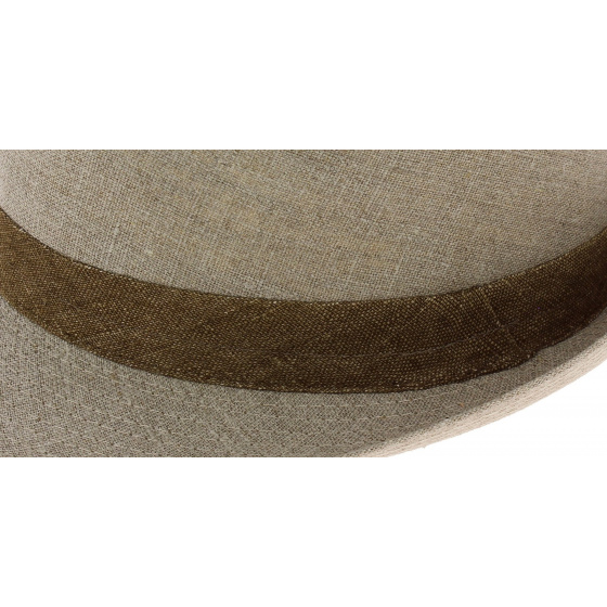 Monfortino Beige Linen Trilby Hat - Traclet