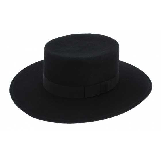 Seville Black Wool Felt Hat - Traclet