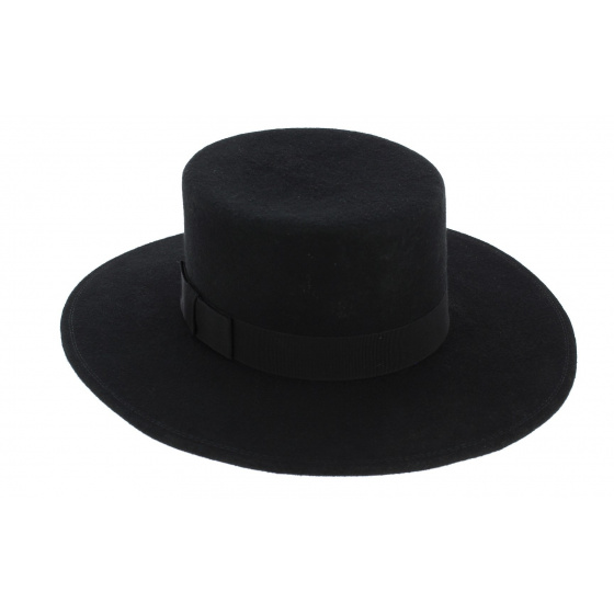 Seville Black Wool Felt Hat - Traclet