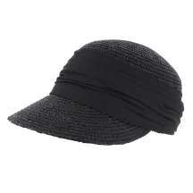 Casquette Paille Naturelle Noir - Seeberger Reference : 6831 | Chapellerie Traclet