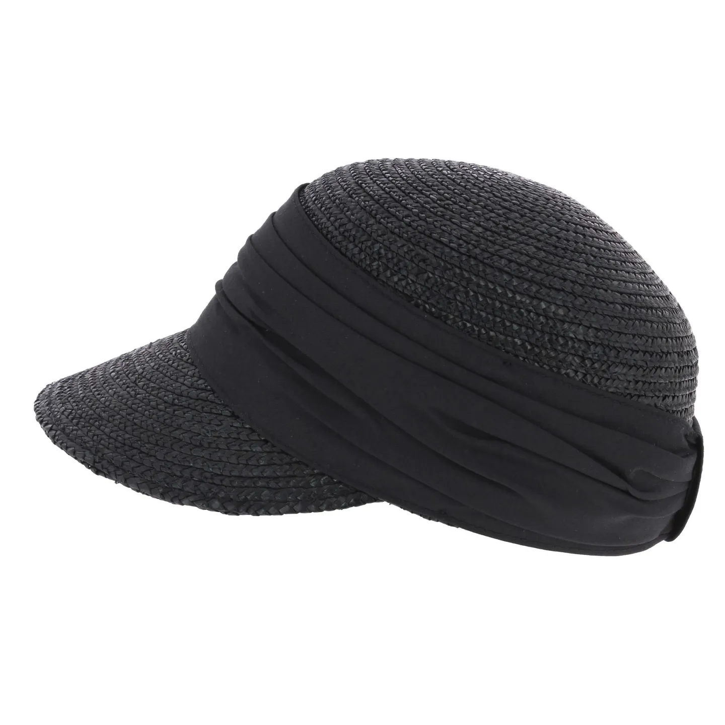 Casquette Paille Naturelle Noir - Seeberger Reference : 6831 | Chapellerie Traclet