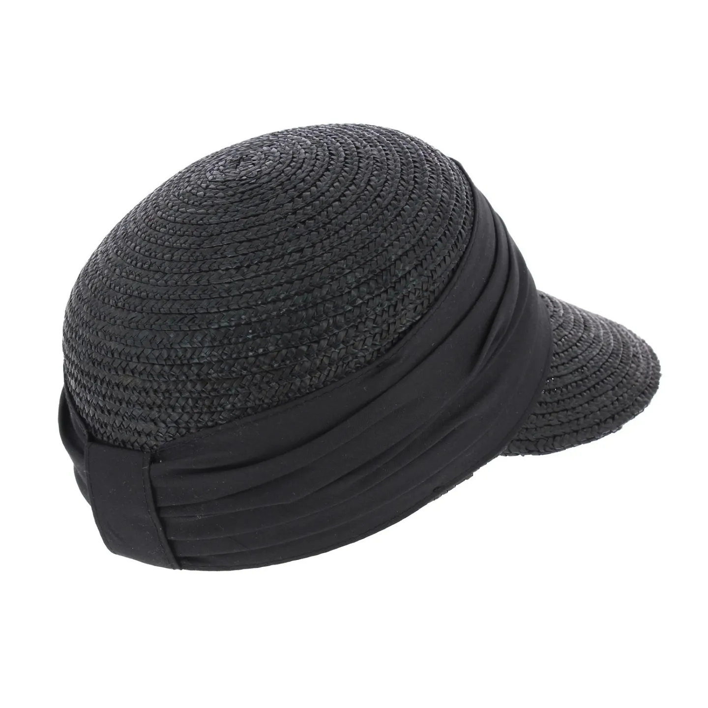 Black Natural Straw Cap - Seeberger Reference: 6831 | Chapellerie Traclet