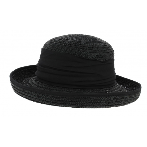 Lilwenn Black Natural Straw Breton Hat - Seeberger