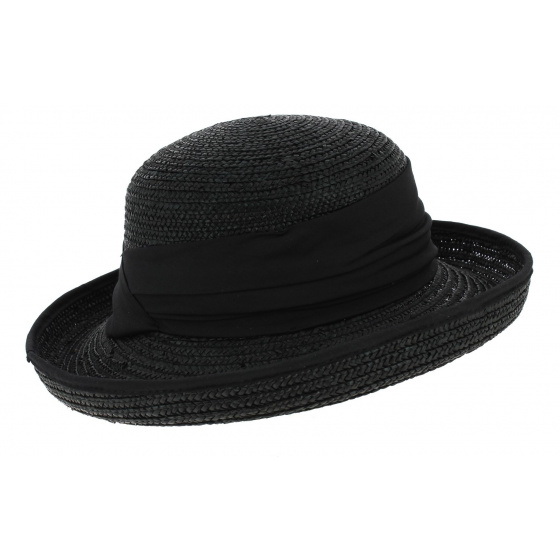 Lilwenn Black Natural Straw Breton Hat - Seeberger