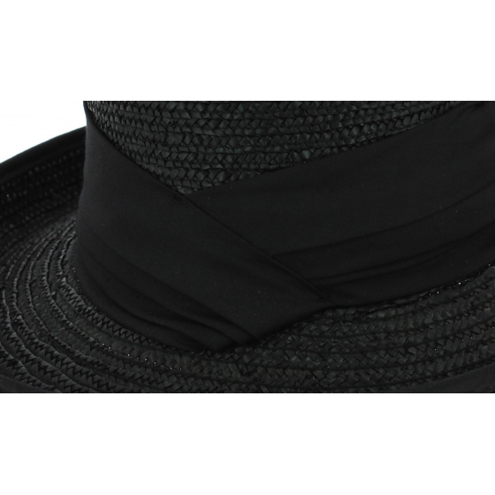 Lilwenn Black Natural Straw Breton Hat - Seeberger