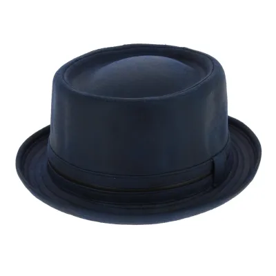 Chapeau Porkpie Davis Bleu - Aussie Apparel Reference : 6879 | Chapellerie Traclet