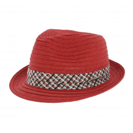 Chapeau trilby/ porkpie Scriba Toyo - Rouge