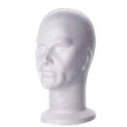Male Polystyrene Head WHITE