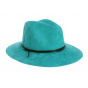 Chapeau traveller suédine turquoise - Rigon Headwear