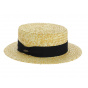 Double Thickness Natural Straw Boater UPF50+ - Fléchet