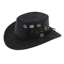 Black Foldaway Cooler Australian Hat - Barmah Reference: 530 | Traclet Hat Shop