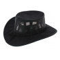 Black Foldaway Cooler Australian Hat - Barmah