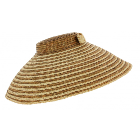 Wulan Two-Tone Straw Chinese Hat - Traclet Wulan Two-Tone Straw Chinese Hat - Traclet