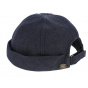 Denim Blue Cotton Docker Cooper Beanie - Mtm