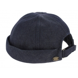 Denim Blue Cotton Docker Cooper Beanie - Mtm