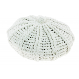 Columbus Adjustable White Cotton Child Beret - Traclet