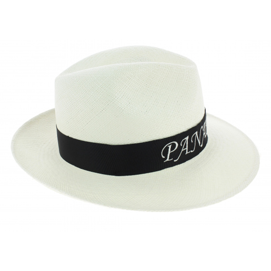 Chapeau Fédora Roca Brava Panama Ruban Brodé - Traclet Chapeau Fédora Roca Brava Panama Ruban Brodé - Traclet