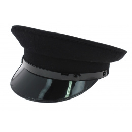 Black Wool Chauffeur Cap - Traclet