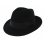 Black Wool Felt Fedora Hat Costello - Traclet