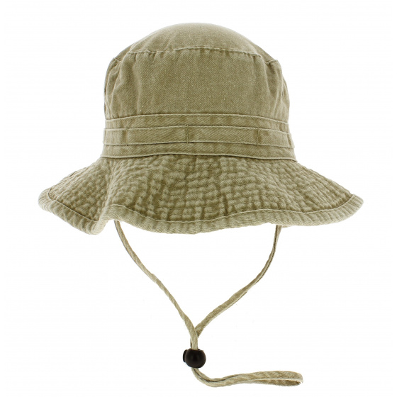 Khaki Cotton Outdoor Boonie Bucket Hat - Traclet