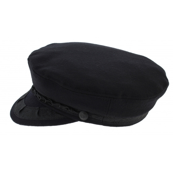 Black Wool & Nylon Sailor Cap - Aegean