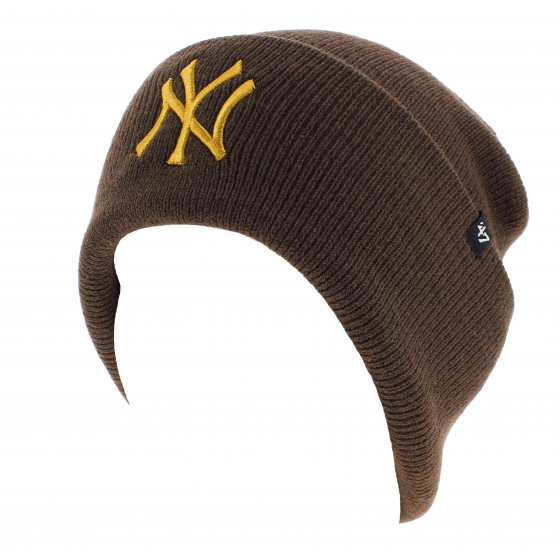 Brown NY Yankees Acrylic Beanie - 47 Brand