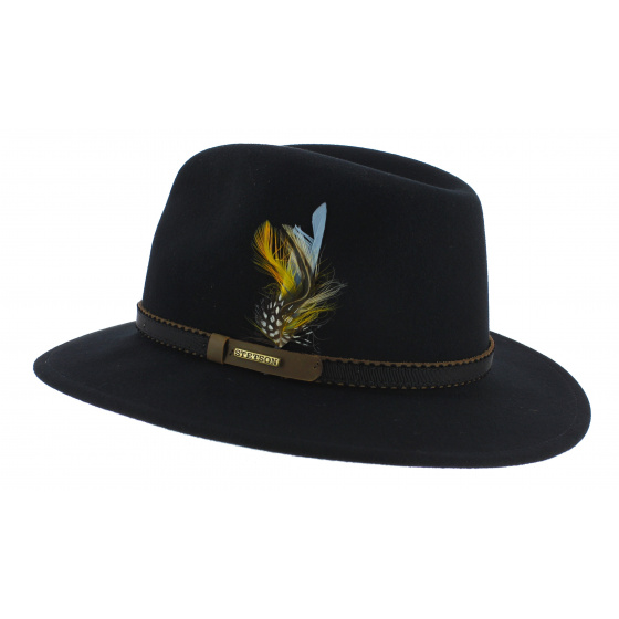 Delaware Valrico Black Felt Hat - Stetson Delaware Valrico Black Felt Hat - Stetson