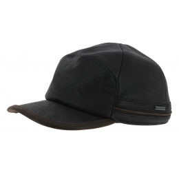 Byers earflaps Stetson cap - black leather