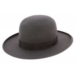 Grey Wool Felt Round Hat - Traclet