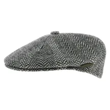 Casquette béret Wool Herringbone - Kangol-noir Reference : 1103 | Chapellerie Traclet