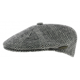 Black Wool Herringbone Cap - Kangol