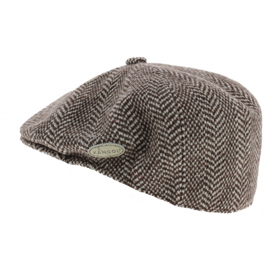 Brown Wool Herringbone Cap - Kangol