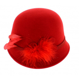 hat cloche Red 30s