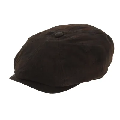 Stetson Burney leather hatteras cap brown Reference: 7179 | Chapellerie Traclet