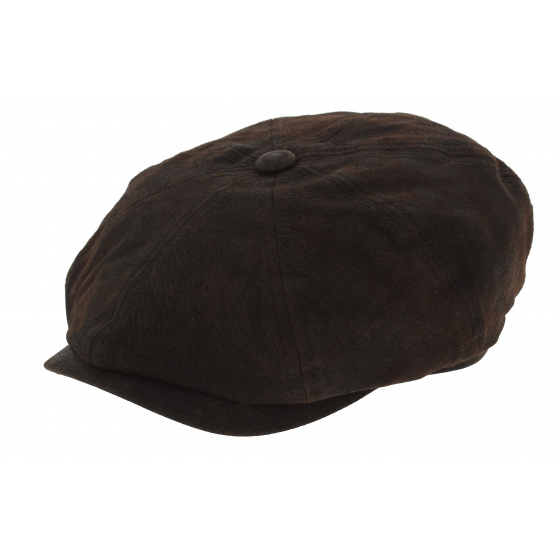 Stetson leather hatteras cap with ear flaps