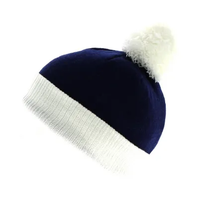 Child navy Layover beanie with white pompom Reference: 4145 | Chapellerie Traclet