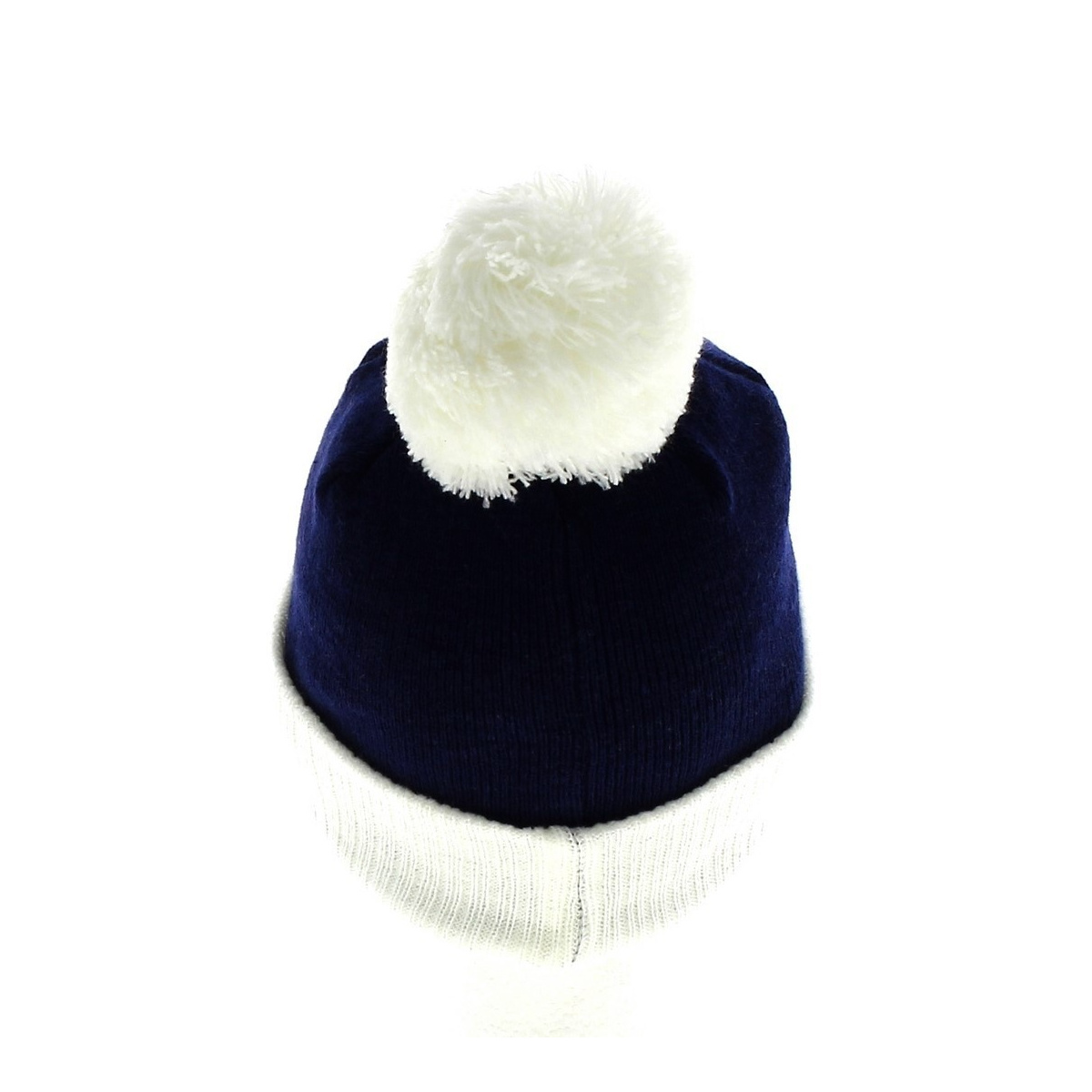 Bonnet enfant à rayure bleue marine et blanche, pompon sur le dessus 1/4 ans  : accessoires-chapeau-et-bonnet par ariellefaitalamaison
