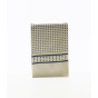 Cream White Scarf with Blue Patterns - Silk