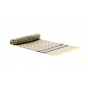 Cream White Scarf with Blue Patterns - Silk