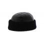 Wool and leather miki beanie
