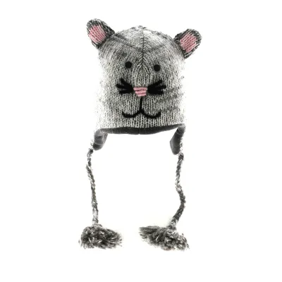 Children's Peruvian Cat Hat - Grey Reference: 4284 | Chapellerie Traclet