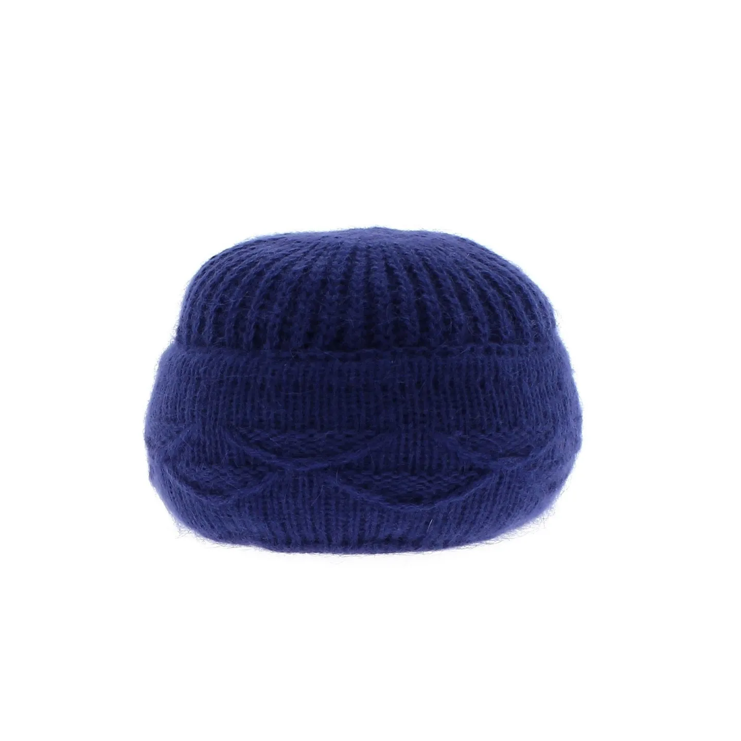 Bonnet-Berret Femme Angora-Achat bonnet angora-Bonnet-berret Tricote-Bleu Reference : 7284 | Chapellerie Traclet