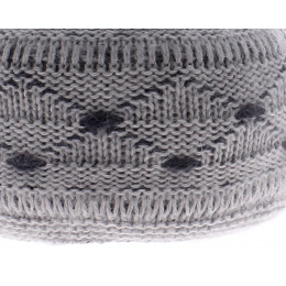 Ariane-Angora Grey angora knit beanie