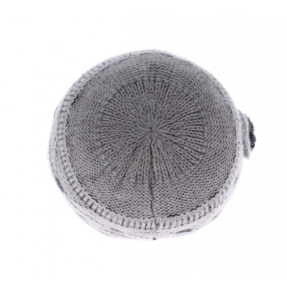 Ariane-Angora Grey angora knit beanie