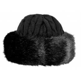 Bonnet-Toque Cable Fausse Fourrure Noir - Barts